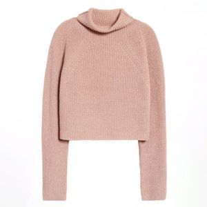 Leith Pink Cowl Neck Sweater